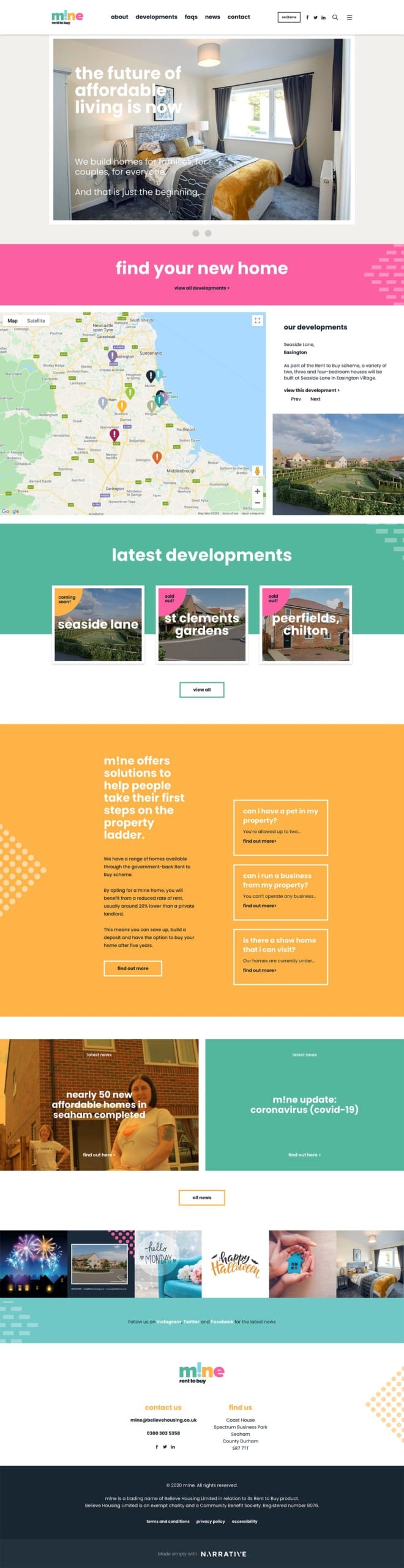 Mine Housing, responsive WordPress, bespoke web development
