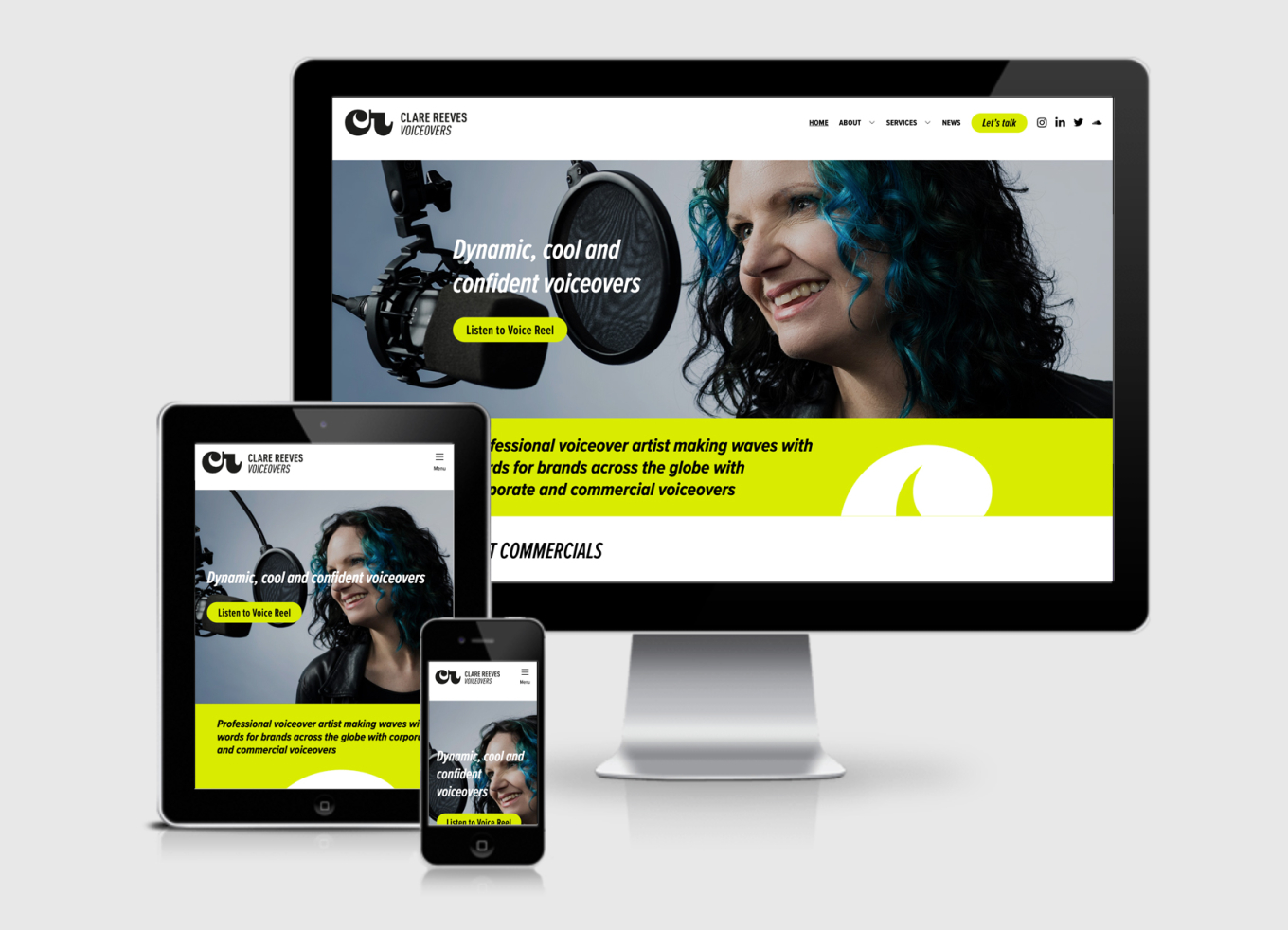 Clare Reeves Voiceovers responsive WordPress Website