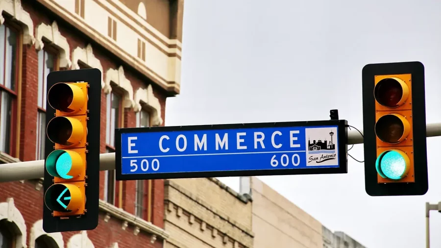 road sign with the name ecommerce