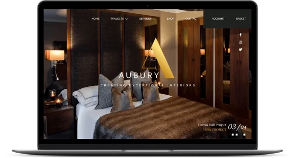 Aubury Interiors bespoke Web Development on WordPress, WooCommerce