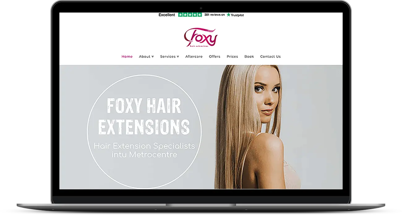 Foxy Hair Extensions, bespoke Web Development on WordPress