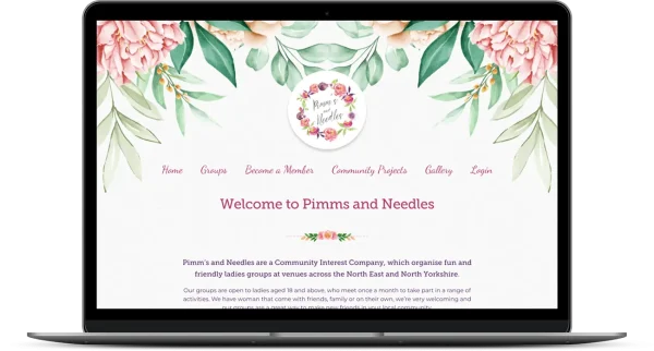 Pimms and Needles, responsive WordPress website