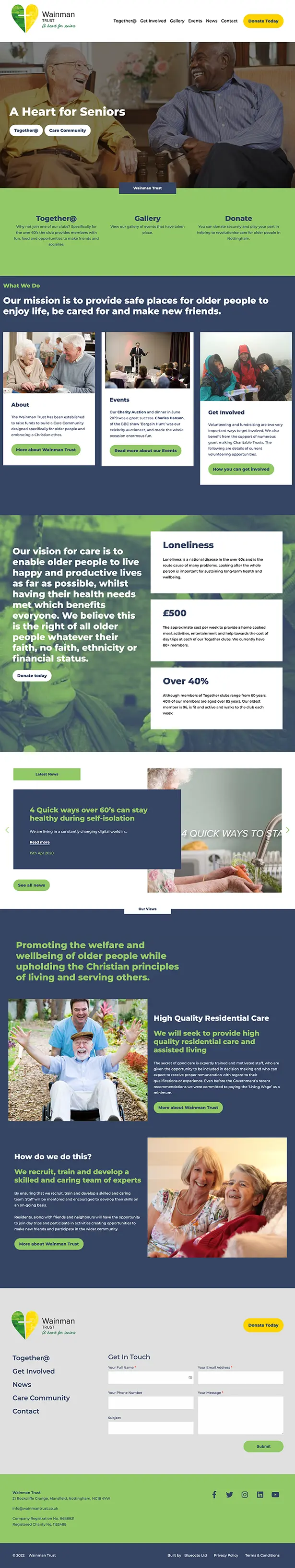 Wainman Trust charity homepage
