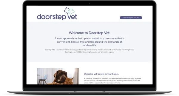 Doorstep Vet based in Morpeth, Hexham. WordPress Web Design and Development
