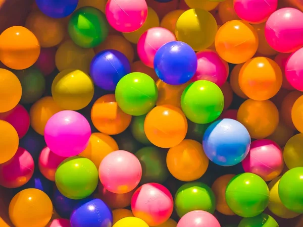 variety of colourful bouncy balls